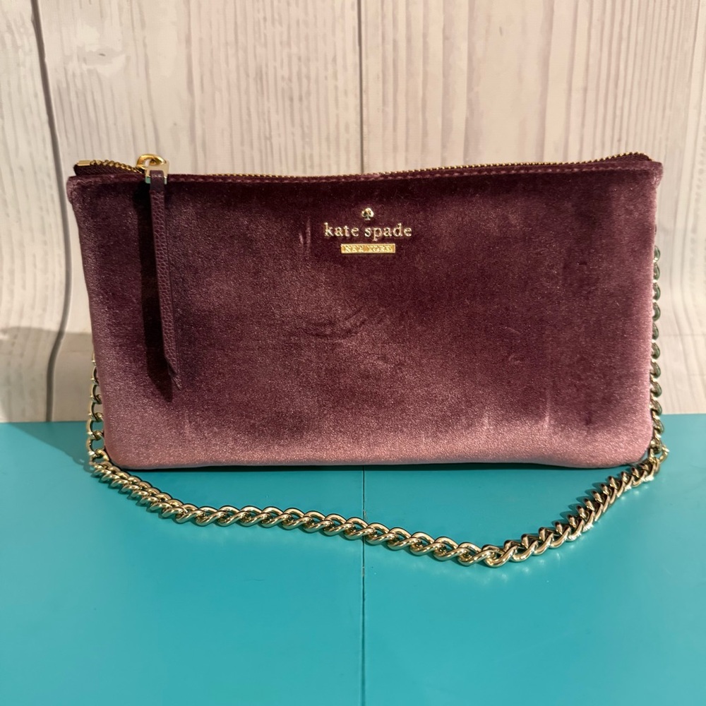 Kate Spade Plum Velvet Pouch